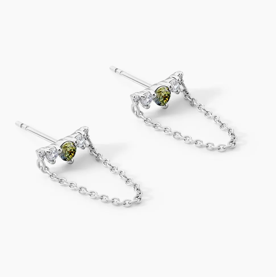 Bijoux D'oreilles Desert Argent Blanc Oxyde De Zirconium