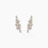 Bijoux D'oreilles Doline Plaqué Or Doré Oxyde De Zirconium