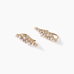 Bijoux D'oreilles Doline Plaqué Or Doré Oxyde De Zirconium