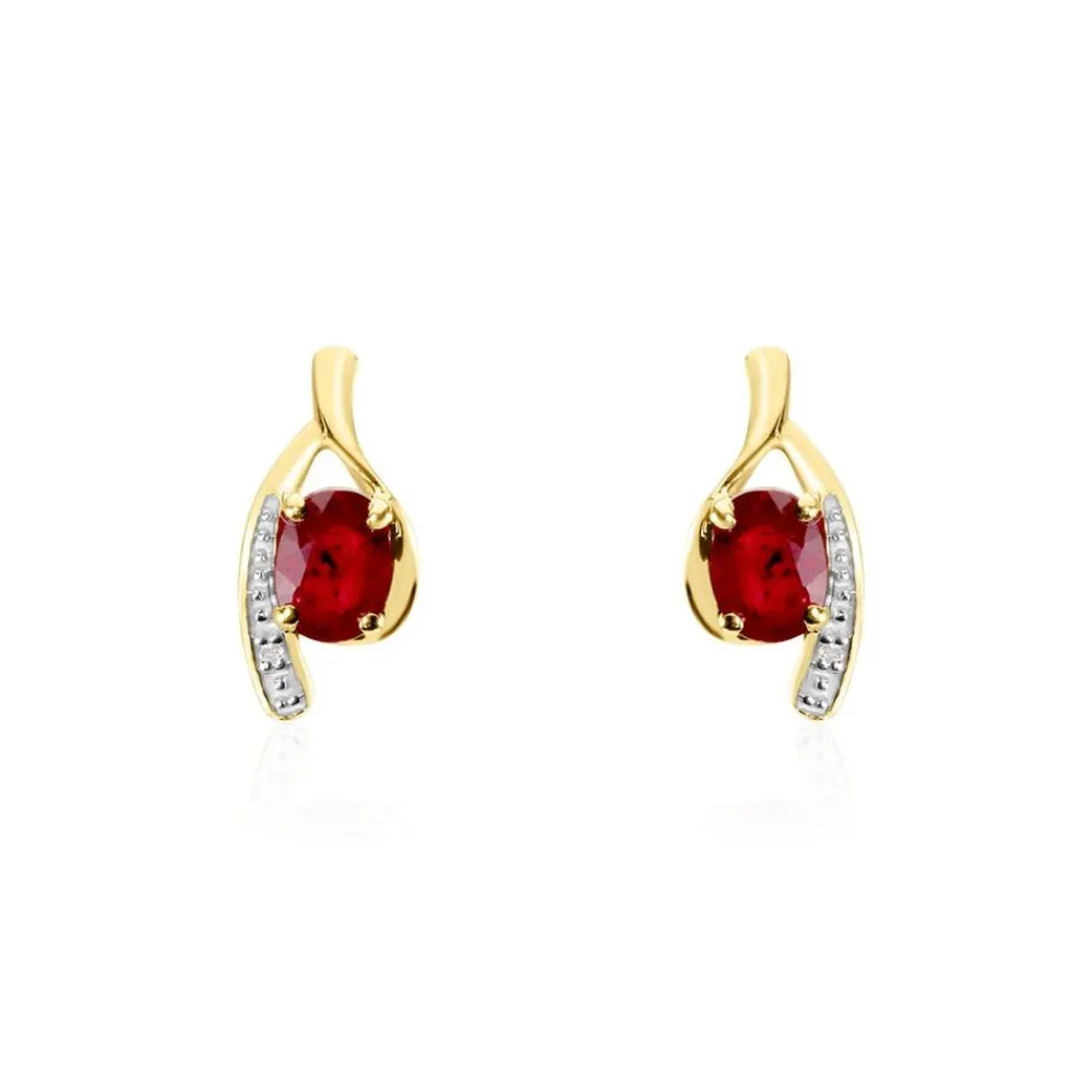 Marc Orian Cadeaux Mariage|Anniversaire De Mariage > Bijoux D'oreilles Emotion Diamant or jaune rubis