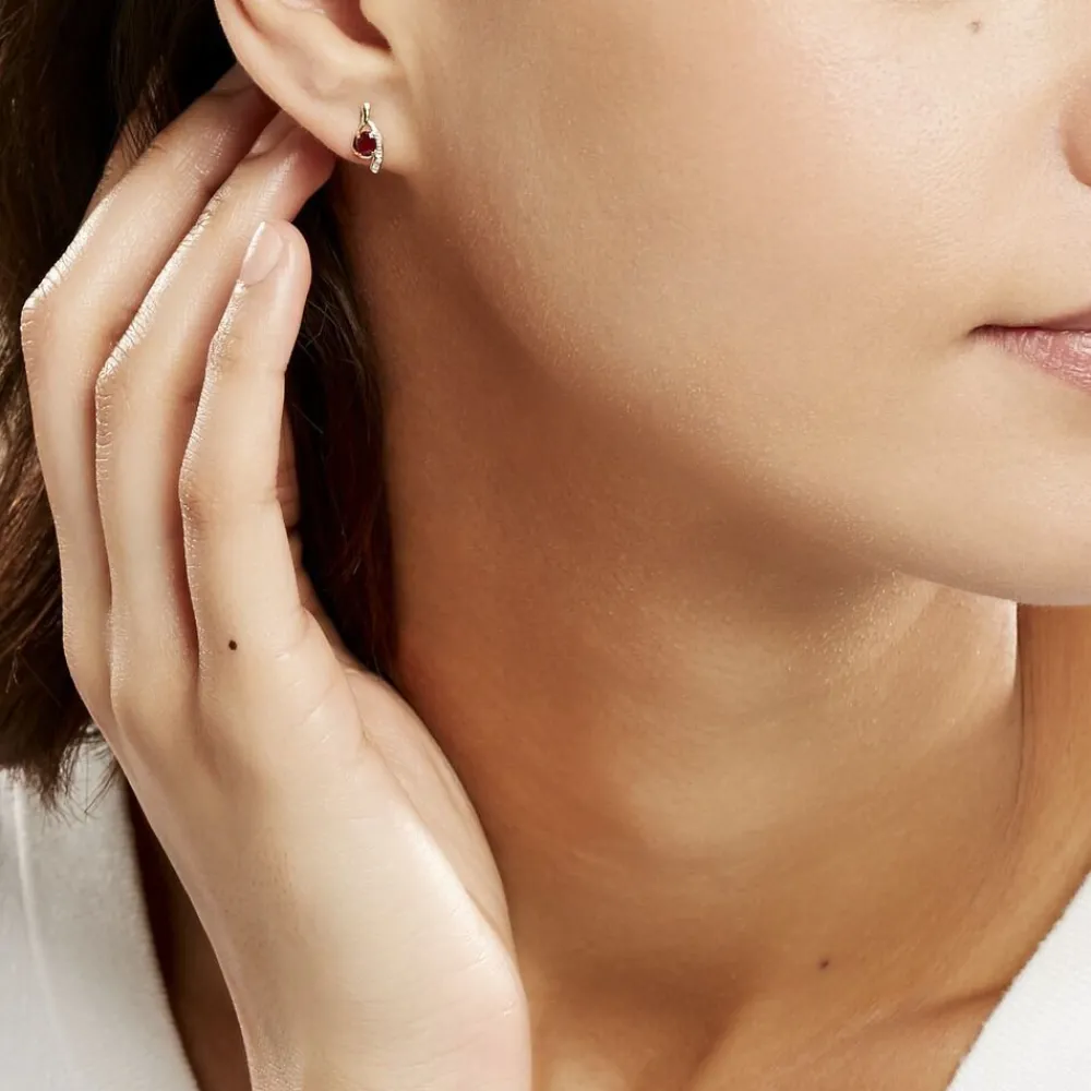 Marc Orian Cadeaux Mariage|Anniversaire De Mariage > Bijoux D'oreilles Emotion Diamant or jaune rubis