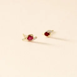Marc Orian Cadeaux Mariage|Anniversaire De Mariage > Bijoux D'oreilles Emotion Diamant or jaune rubis