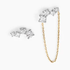 Bijoux D'oreilles Ethere Or Jaune Oxyde De Zirconium