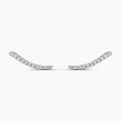 Bijoux D'oreilles Grimpants Gracelle Argent Blanc Oxyde De Zirconium