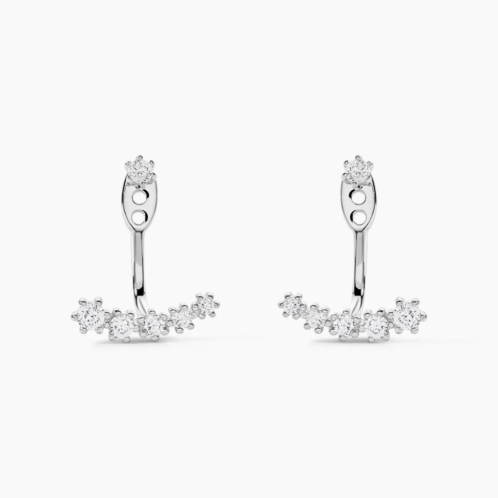 Bijoux D'oreilles Karoly Argent Blanc Oxyde De Zirconium