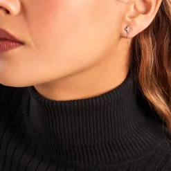 Bijoux D'oreilles Lumiere Or Jaune Oxyde De Zirconium