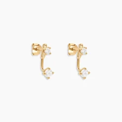 Bijoux D'oreilles Plaqué Or Dedale Oxydes De Zirconium