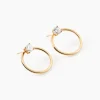 Bijoux D'oreilles Plaqué Or Jaune Amariah Oxydes De Zirconium
