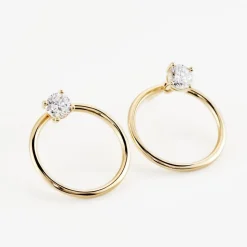Bijoux D'oreilles Plaqué Or Jaune Amariah Oxydes De Zirconium