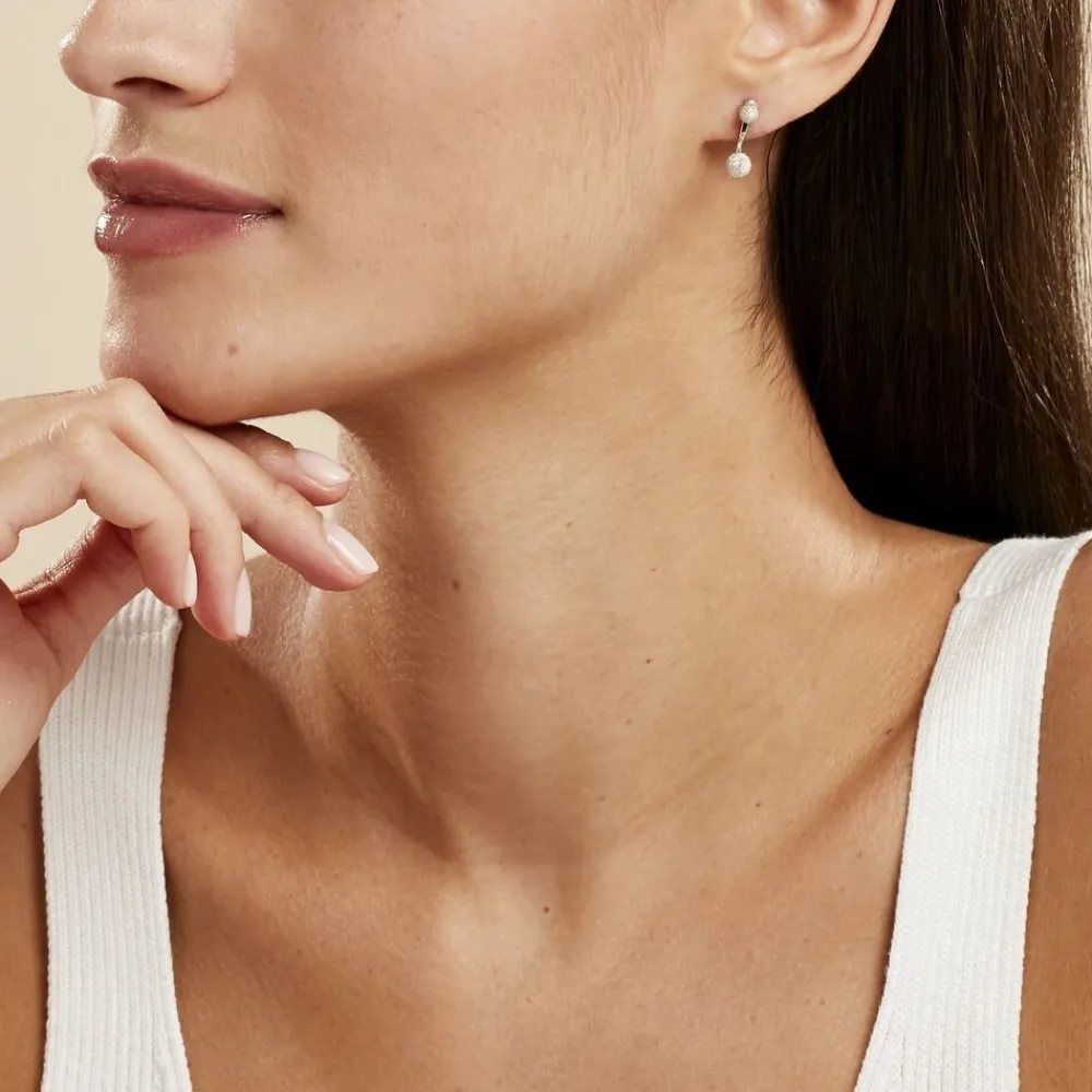 Marc Orian Piercings D'Oreilles|Boucles D'Oreilles Argent > Bijoux D'oreilles Rosely Argent Blanc