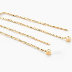 Bijoux D'oreilles Samiha Plaqué Or Jaune Oxyde De Zirconium