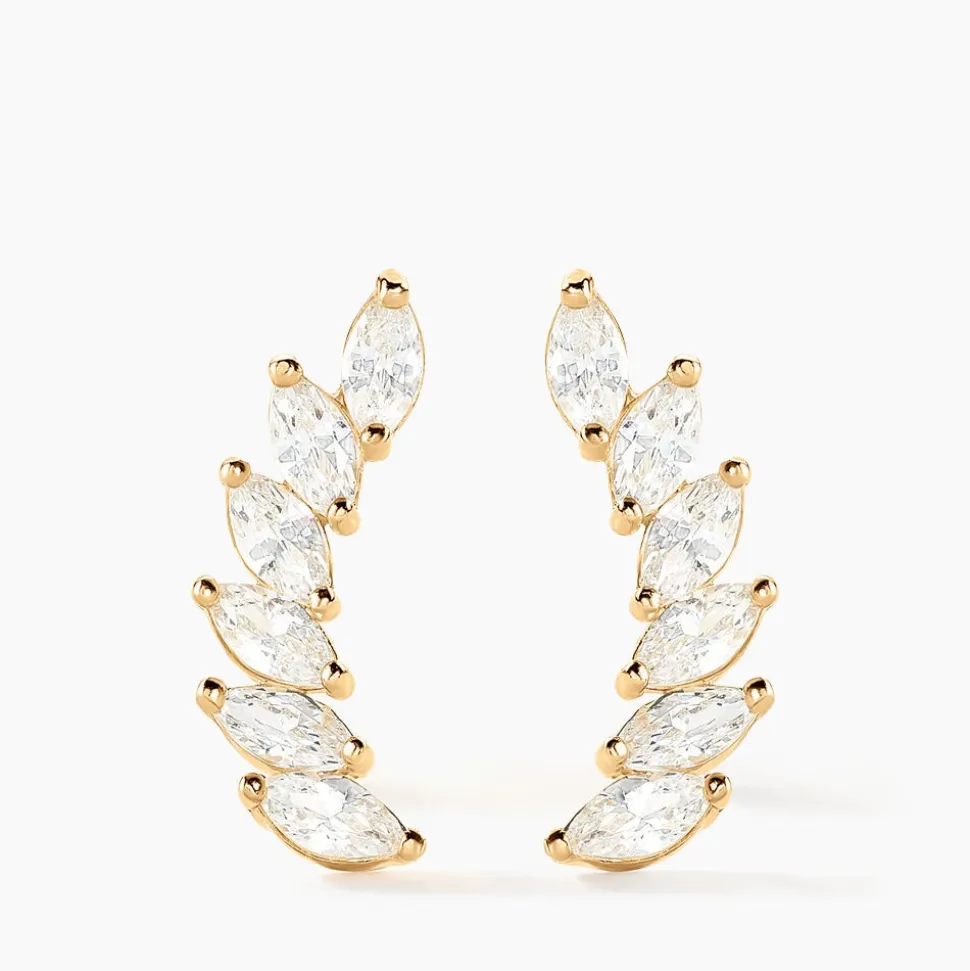 Bijoux D'oreilles Sparkle Or Jaune Oxyde De Zirconium