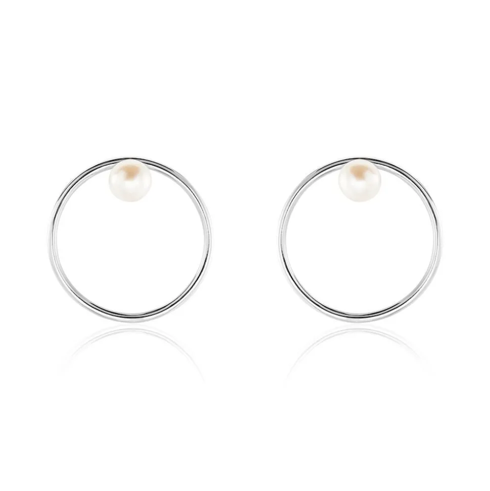 Bijoux D'oreilles Walter Argent Perle De Culture