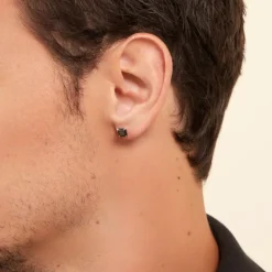 Marc Orian Bijoux Zirconium|Bijoux Homme > Boucle D'oreille Puce Unitaire Paco Argent Blanc Oxyde De Zirconium argent blanc oxyde noir