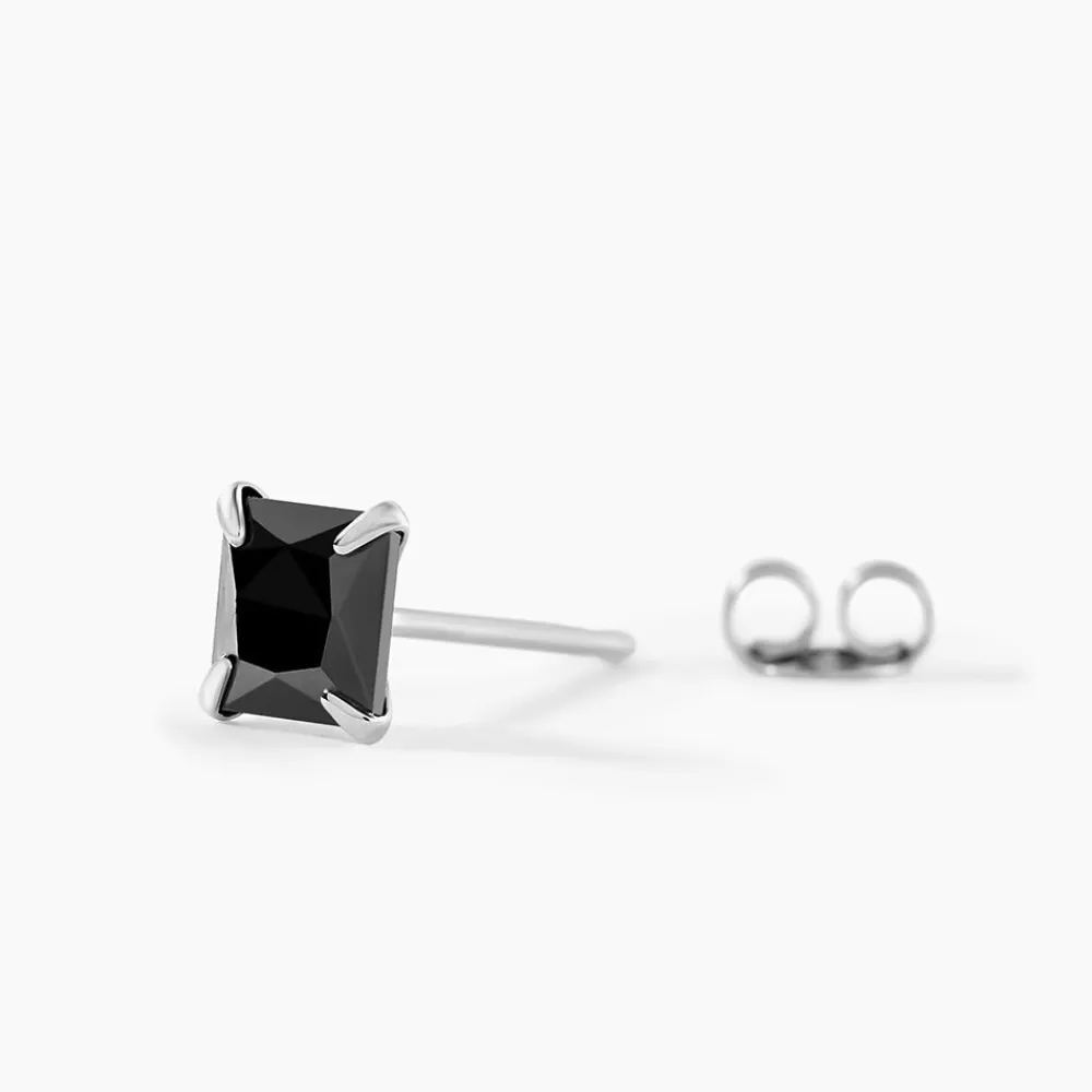 Marc Orian Bijoux Zirconium|Bijoux Homme > Boucle D'oreille Puce Unitaire Paco Argent Blanc Oxyde De Zirconium argent blanc oxyde noir