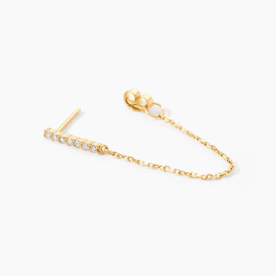 Boucle D'oreille Unitaire Barbra Or Jaune Oxyde De Zirconium