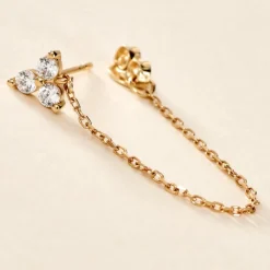 Boucle D'oreille Unitaire Edweena Or Jaune Oxyde De Zirconium
