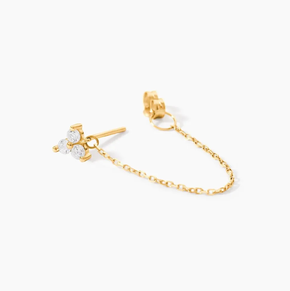 Boucle D'oreille Unitaire Edweena Or Jaune Oxyde De Zirconium