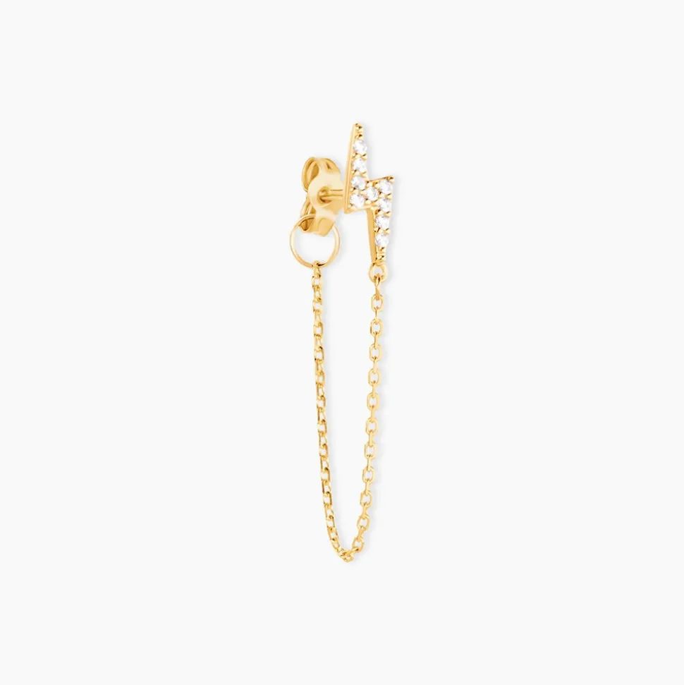 Boucle D'oreille Unitaire Fionola Or Jaune Oxyde De Zirconium