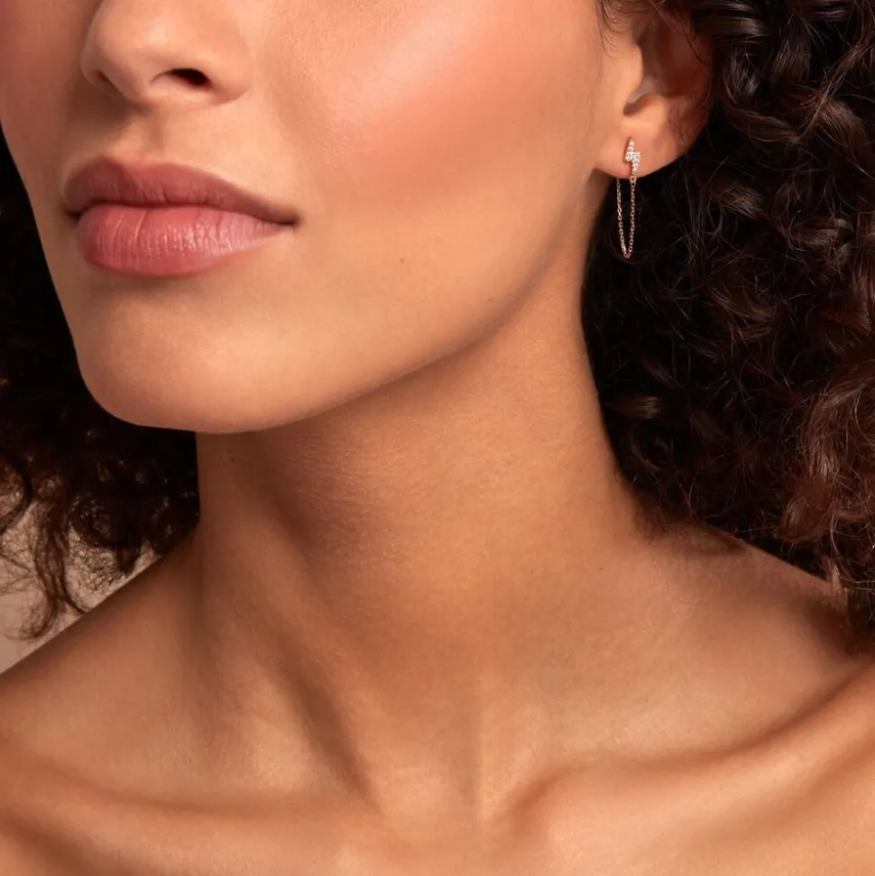 Boucle D'oreille Unitaire Fionola Or Jaune Oxyde De Zirconium