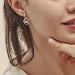 Boucles D'oreilles Argent Blanc Alanna Ambres