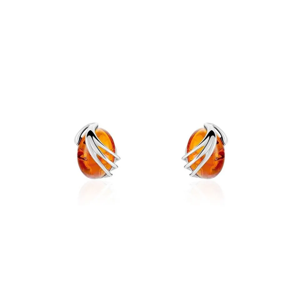 Boucles D'oreilles Argent Blanc Aleina Ambres
