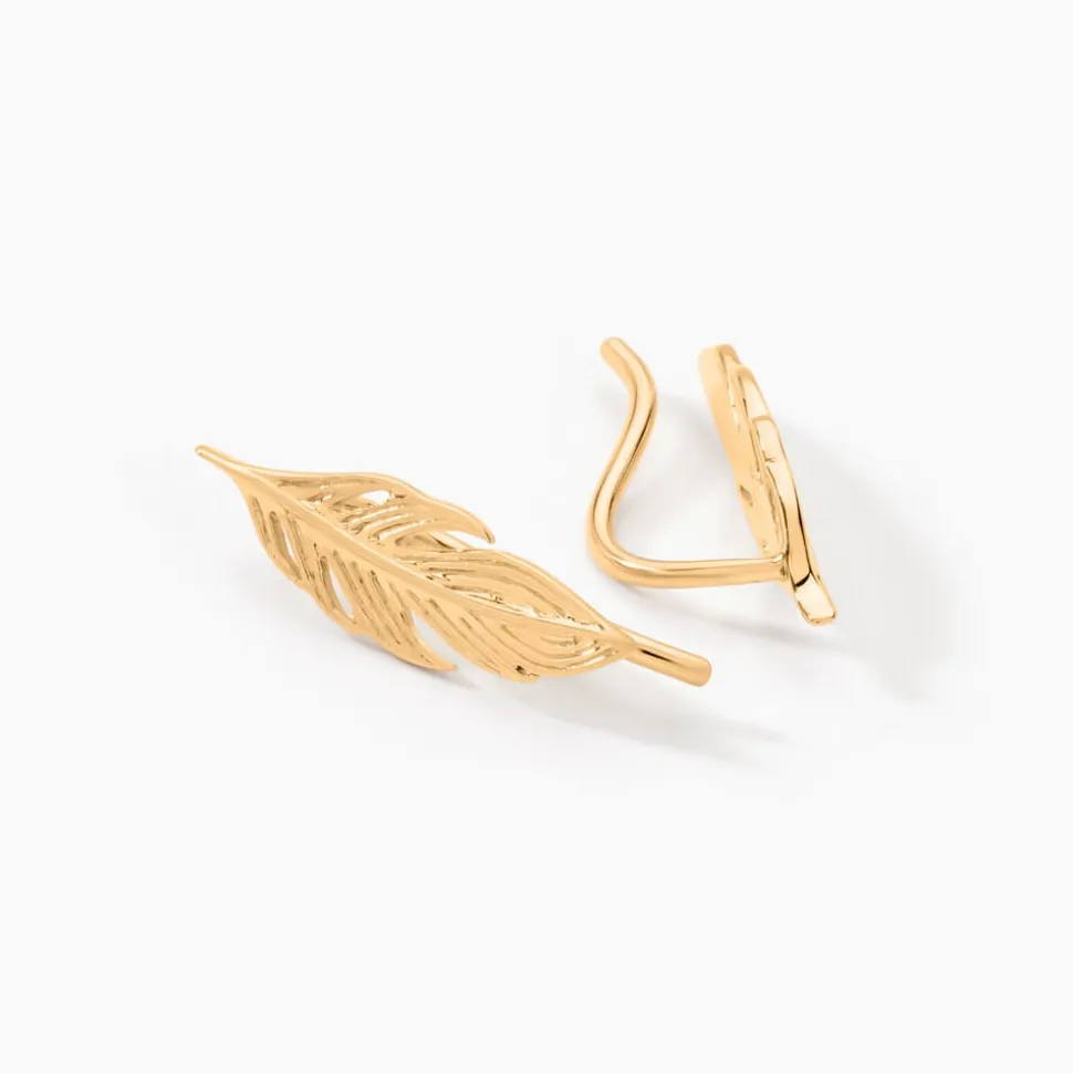 Boucles D'oreilles Grimpantes Hanae Plaqué Or Jaune