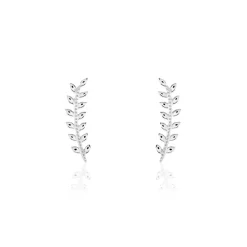 Marc Orian Piercings D'Oreilles|Boucles D'Oreilles Argent > Boucles D'oreilles Grimpantes Folia Argent Blanc