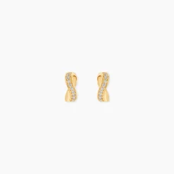 Boucles D'oreilles Izefia Rondes Or Jaune Oxyde De Zirconium