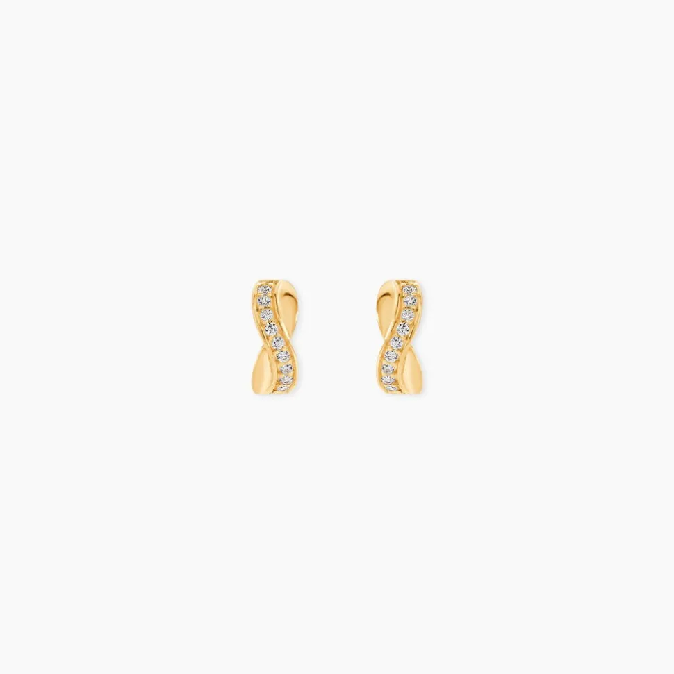 Boucles D'oreilles Izefia Rondes Or Jaune Oxyde De Zirconium