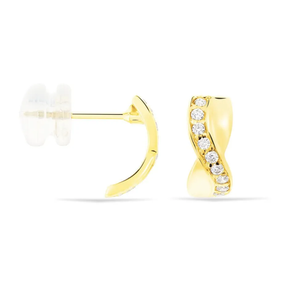 Boucles D'oreilles Izefia Rondes Or Jaune Oxyde De Zirconium