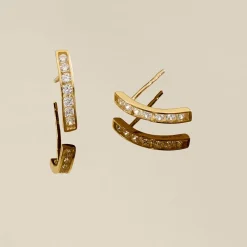 Marc Orian Bijoux Zirconium|Créoles > Boucles D'oreilles Jacoba Rondes Or Jaune Oxyde De Zirconium