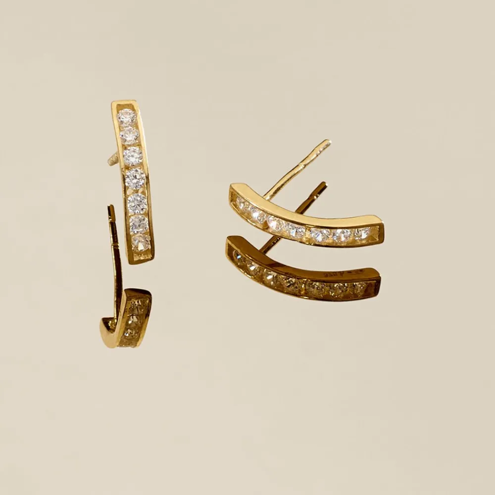 Marc Orian Bijoux Zirconium|Créoles > Boucles D'oreilles Jacoba Rondes Or Jaune Oxyde De Zirconium