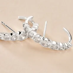 Boucles D'oreilles Liviu Argent Blanc Oxyde De Zirconium