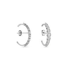 Boucles D'oreilles Liviu Argent Blanc Oxyde De Zirconium