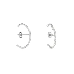 Boucles D'oreilles Lowri Argent Blanc Oxyde De Zirconium