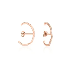 Boucles D'oreilles Lowri Argent Rose Oxyde De Zirconium
