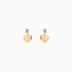 Boucles D'oreilles Pendantes Or Jaune Marie Lou Oxyde De Zirconium