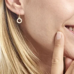 Boucles D'oreilles Pendantes Lavande Or Jaune Oxydes