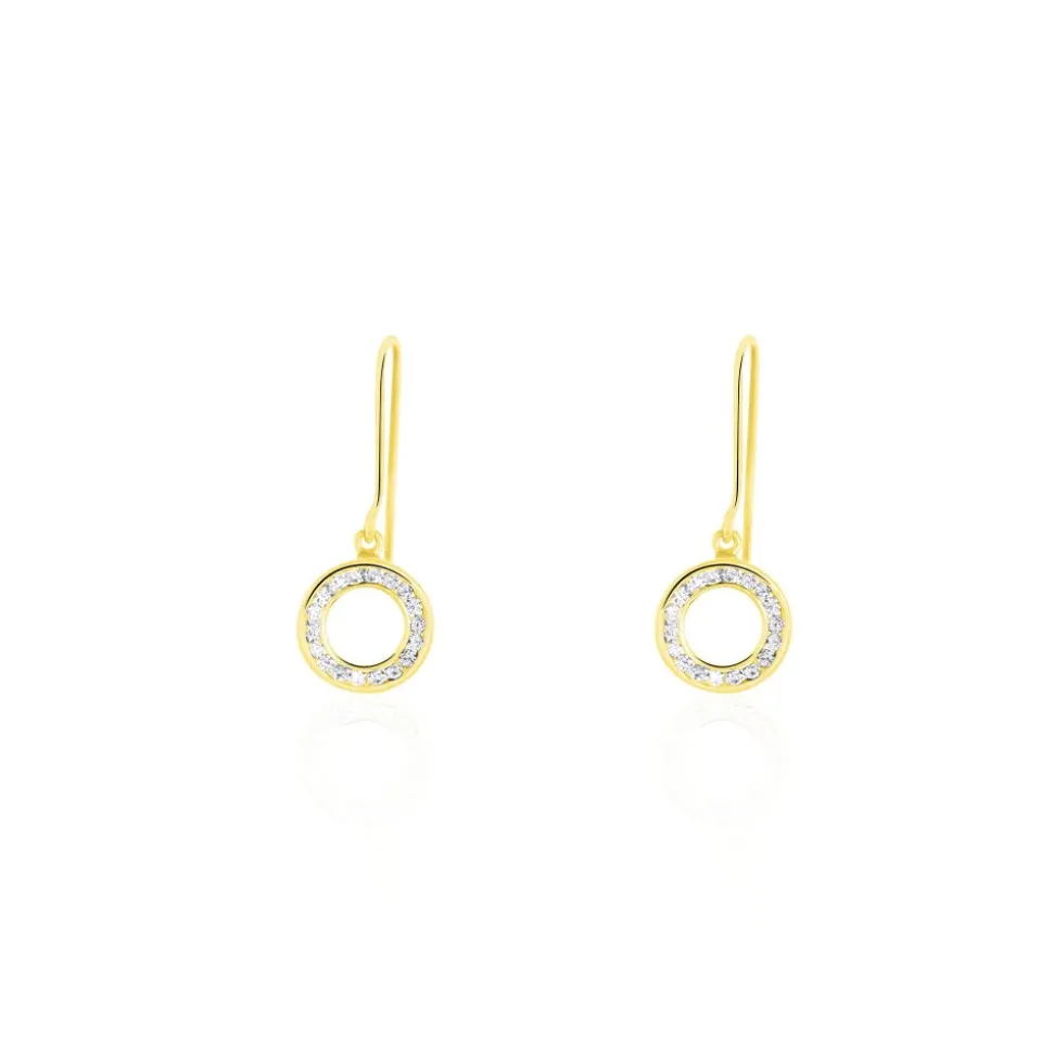 Boucles D'oreilles Pendantes Lavande Or Jaune Oxydes