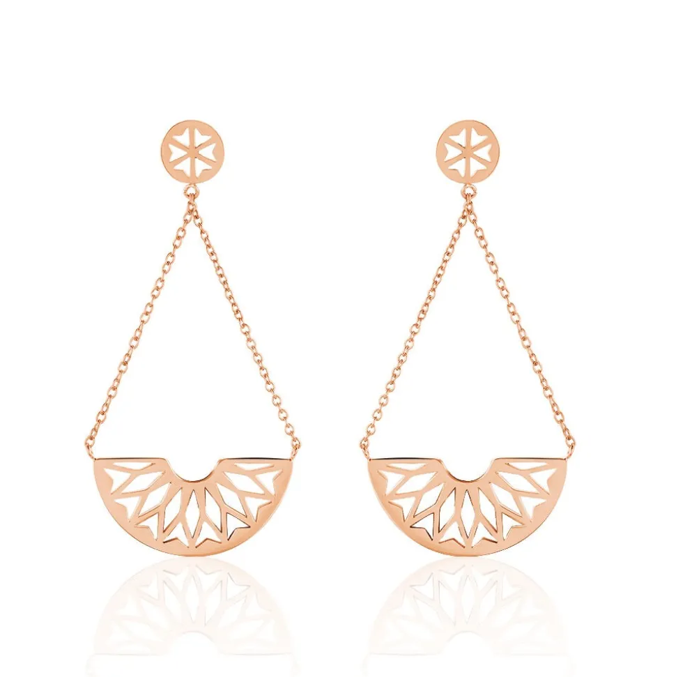 Boucles D'oreilles Pendantes Auxane Acier Rose