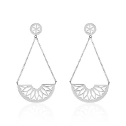 Boucles D'oreilles Pendantes Auxane Acier Blanc