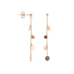 Boucles D'oreilles Pendantes Lorainne Argent Bicolore Oxyde