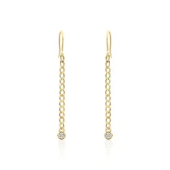 Boucles D'oreilles Pendantes Vienne Or Jaune Oxyde De Zirconium
