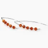 Boucles D'oreilles Pendantes Satu Argent Blanc Ambre