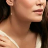 Boucles D'oreilles Pendantes Constantin Argent Rose Oxyde De Zirconium