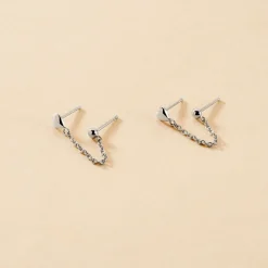 Boucles D'oreilles Pendantes Honor Argent Blanc