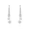 Boucles D'oreilles Pendantes Sathya Argent Blanc Oxyde De Zirconium