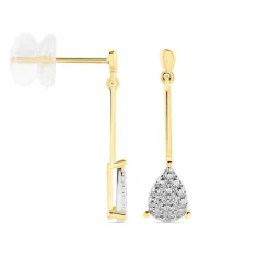 Boucles D'oreilles Pendantes Pear C Or Jaune Diamant