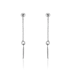 Boucles D'oreilles Pendantes Argent Blanc Maic